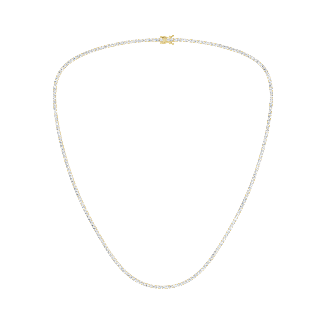 4-Prong Straight-line Tennis Necklace (Round) in 14K Yellow Gold – Silvadi Jewelry Aurora CO