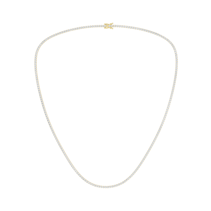 4-Prong Straight-line Tennis Necklace (Round) in 14K Yellow Gold – Silvadi Jewelry Aurora CO