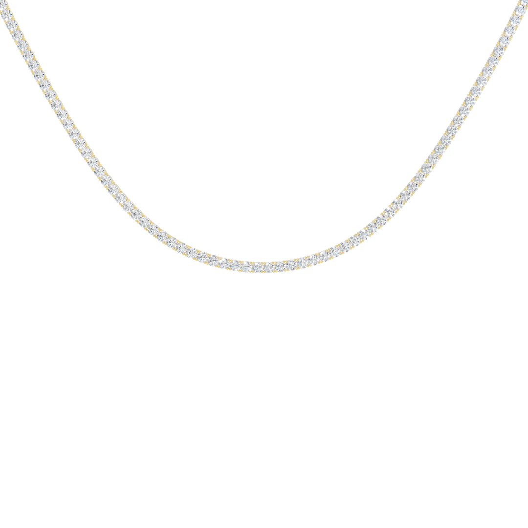 4-Prong Straight-line Tennis Necklace (Round) in 14K Yellow Gold – Silvadi Jewelry Aurora CO