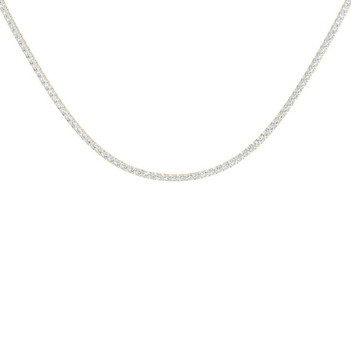 4-Prong Straight-line Tennis Necklace (Round) in 14K Yellow Gold – Silvadi Jewelry Aurora CO