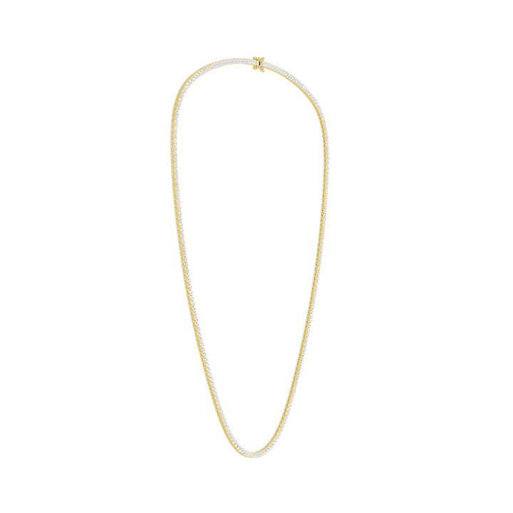 4-Prong Straight-line Tennis Necklace (Round) in 14K Yellow Gold – Silvadi Jewelry Aurora CO