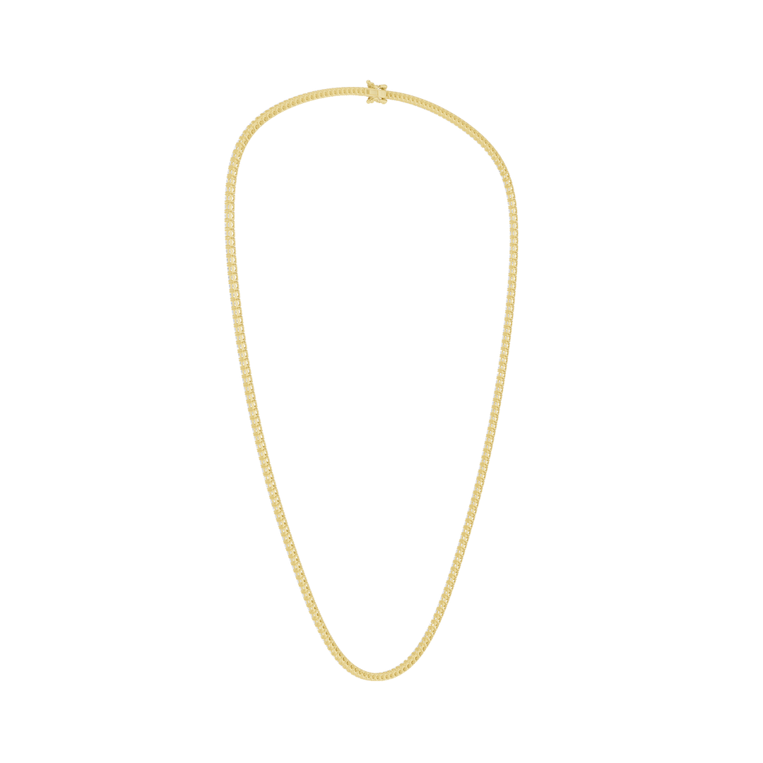 4-Prong Straight-line Tennis Necklace (Round) in 14K Yellow Gold – Silvadi Jewelry Aurora CO