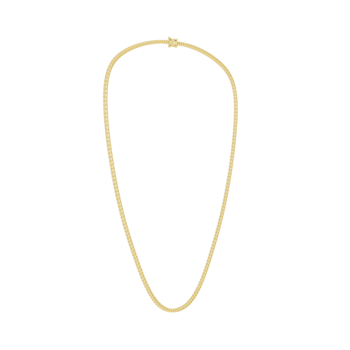 4-Prong Straight-line Tennis Necklace (Round) in 14K Yellow Gold – Silvadi Jewelry Aurora CO