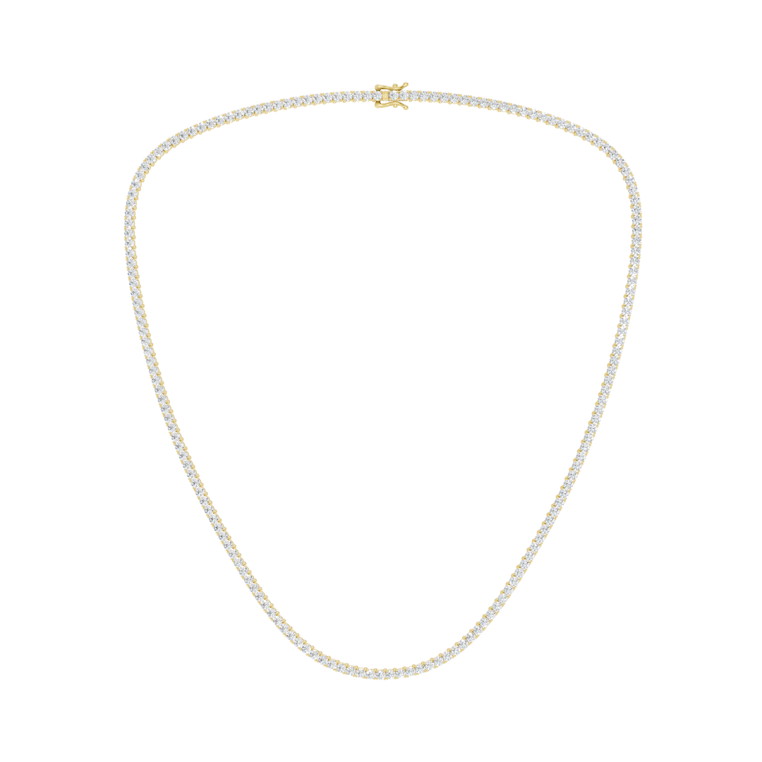 4-Prong Straight-line Tennis Necklace (Round) in 14K Yellow Gold – Silvadi Jewelry Aurora CO