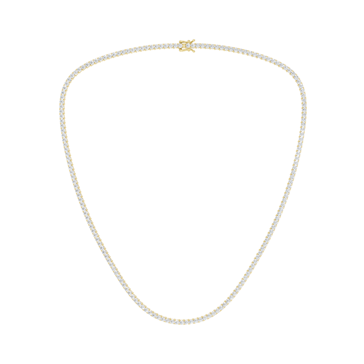 4-Prong Straight-line Tennis Necklace (Round) in 14K Yellow Gold – Silvadi Jewelry Aurora CO