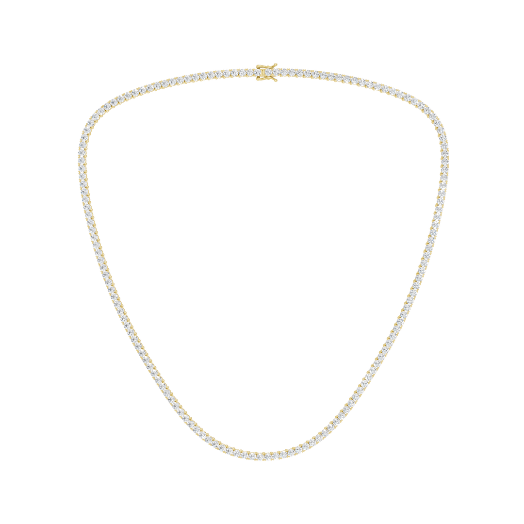 4-Prong Straight-line Tennis Necklace (Round) in 14K Yellow Gold – Silvadi Jewelry Aurora CO