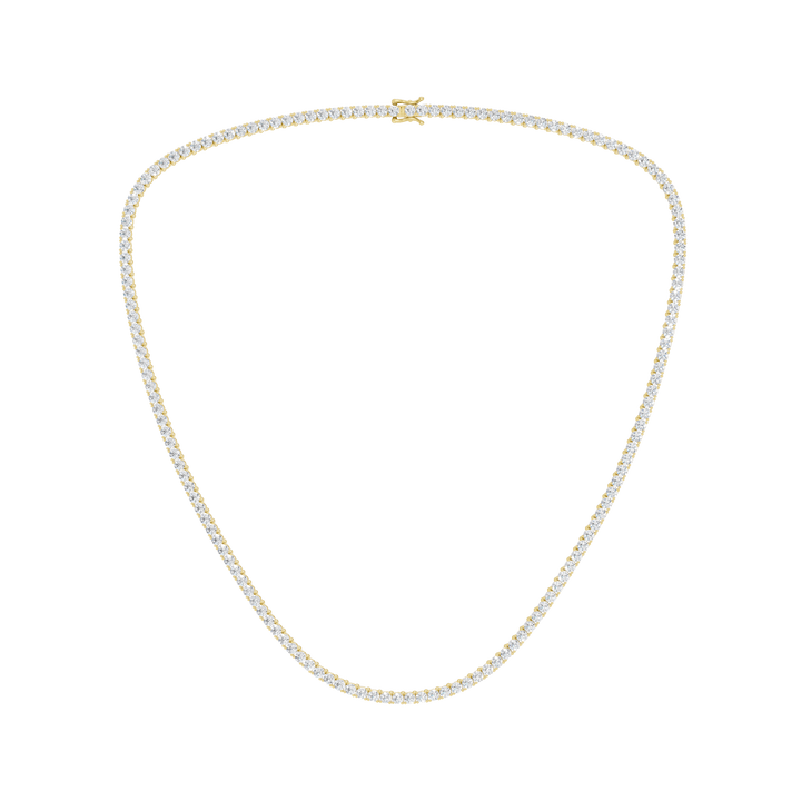 4-Prong Straight-line Tennis Necklace (Round) in 14K Yellow Gold – Silvadi Jewelry Aurora CO