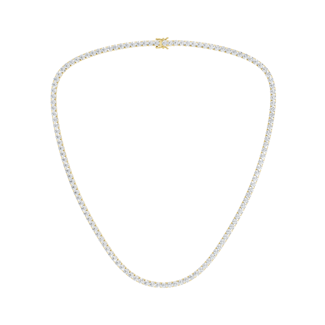 4-Prong Straight-line Tennis Necklace (Round) in 14K Yellow Gold – Silvadi Jewelry Aurora CO
