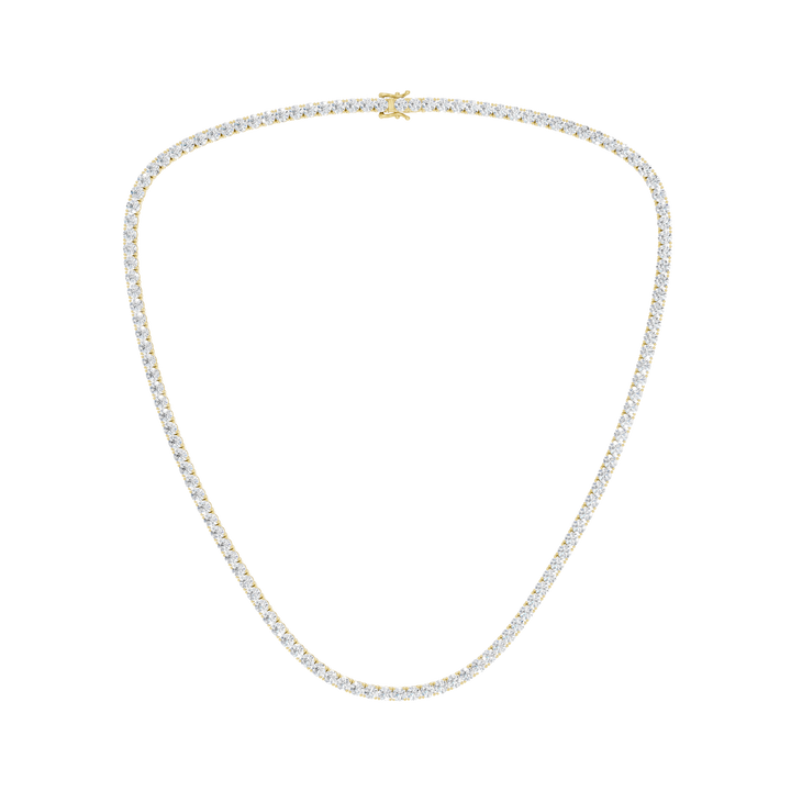 4-Prong Straight-line Tennis Necklace (Round) in 14K Yellow Gold – Silvadi Jewelry Aurora CO