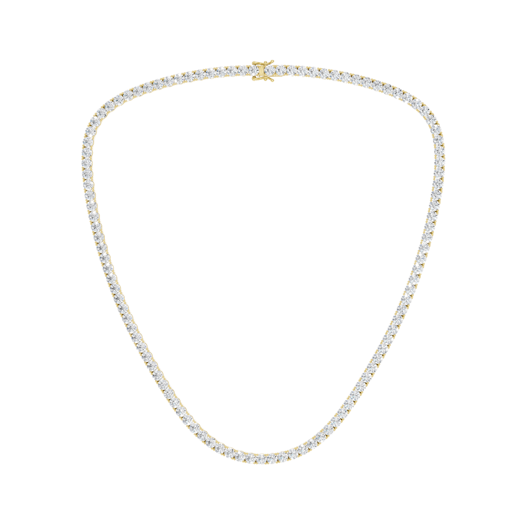 4-Prong Straight-line Tennis Necklace (Round) in 14K Yellow Gold – Silvadi Jewelry Aurora CO