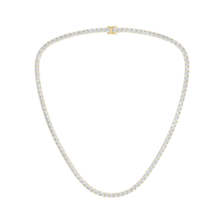 4-Prong Straight-line Tennis Necklace (Round) in 14K Yellow Gold – Silvadi Jewelry Aurora CO