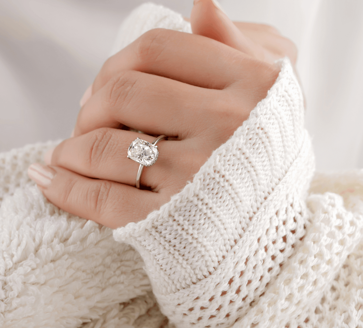 3D CAD rendering of a custom engagement ring design for approval