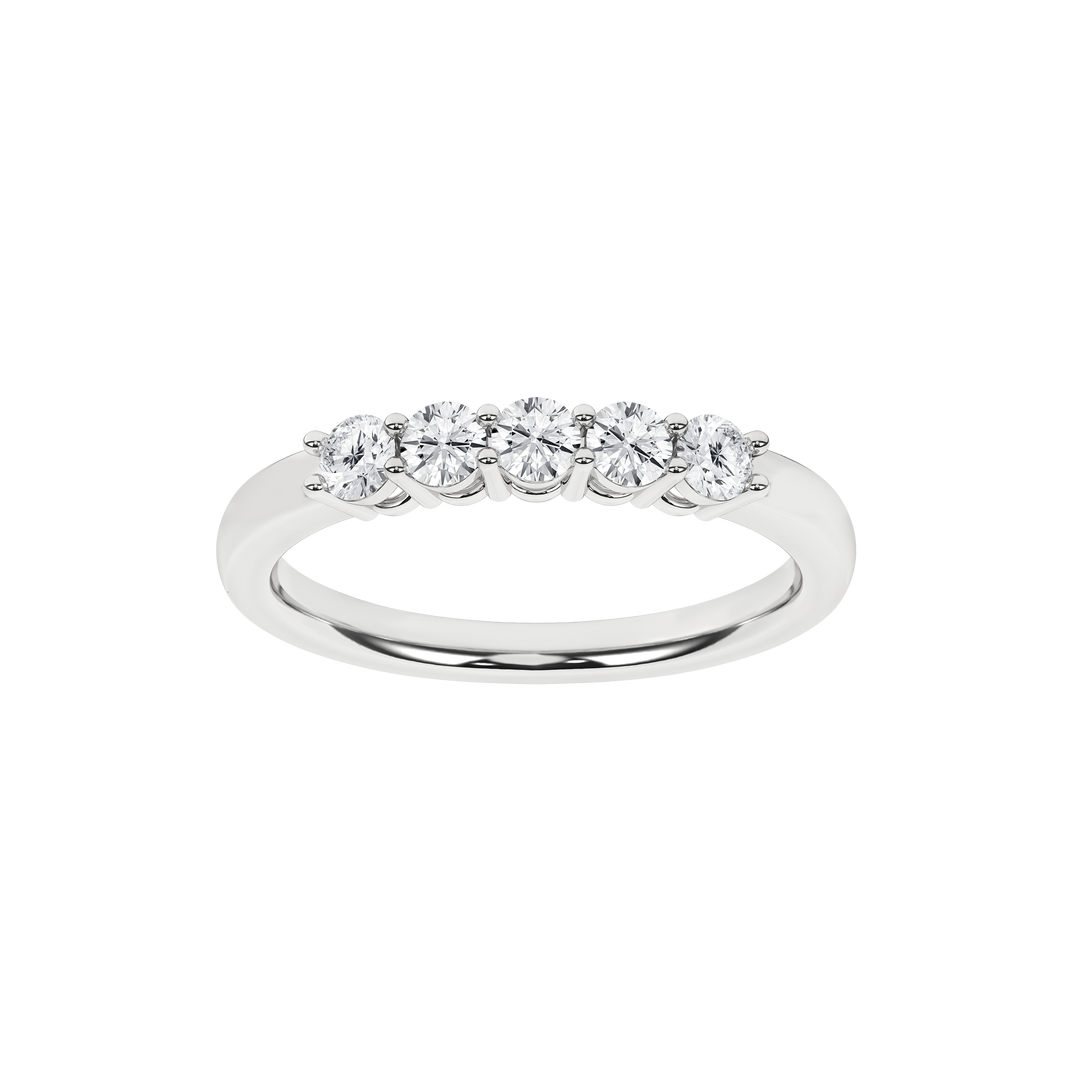 5 Stone Band (Round) in 14K White Gold – Silvadi Jewelry Aurora CO