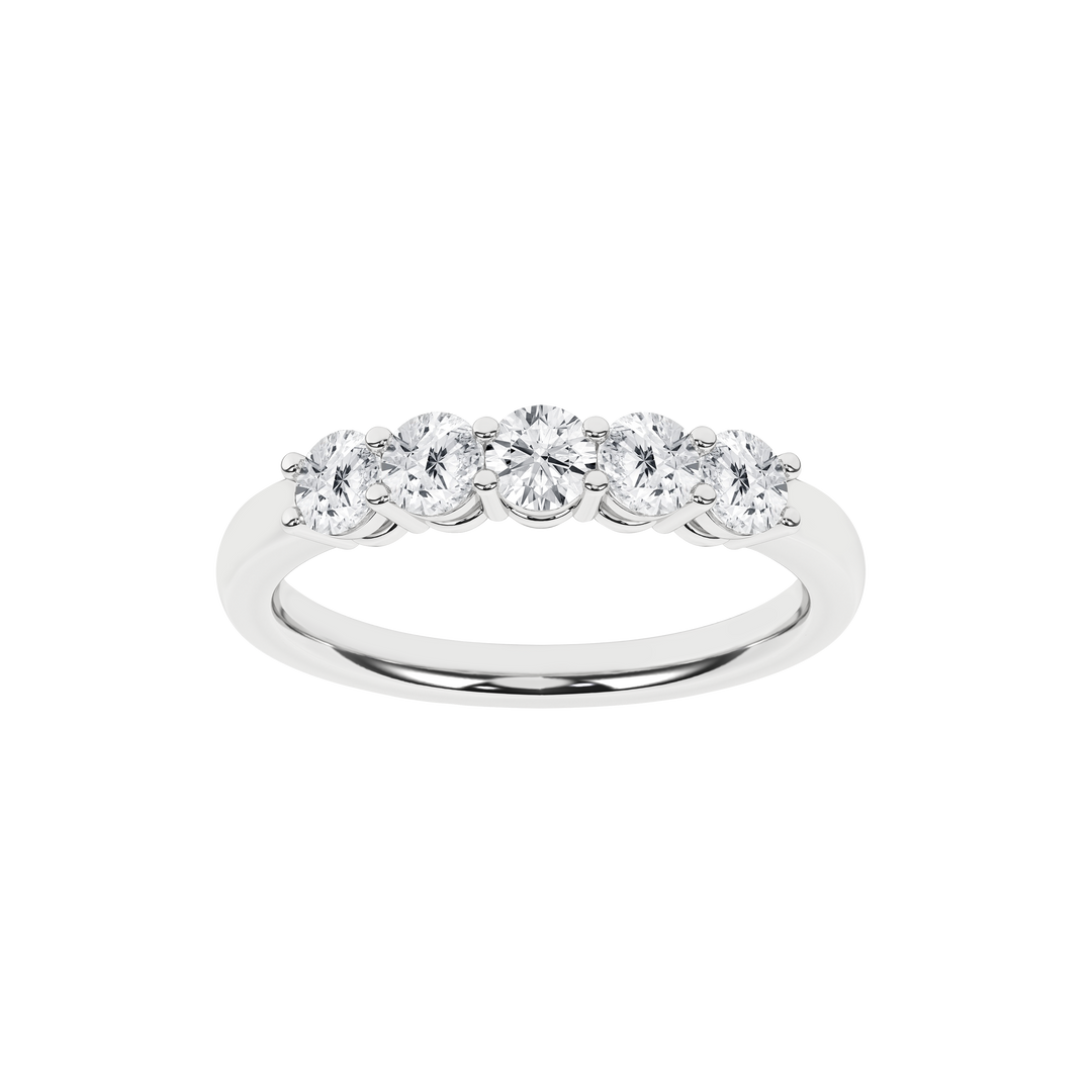 5 Stone Band (Round) in 14K White Gold – Silvadi Jewelry Aurora CO