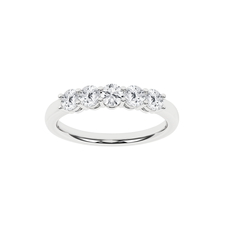5 Stone Band (Round) in 14K White Gold – Silvadi Jewelry Aurora CO