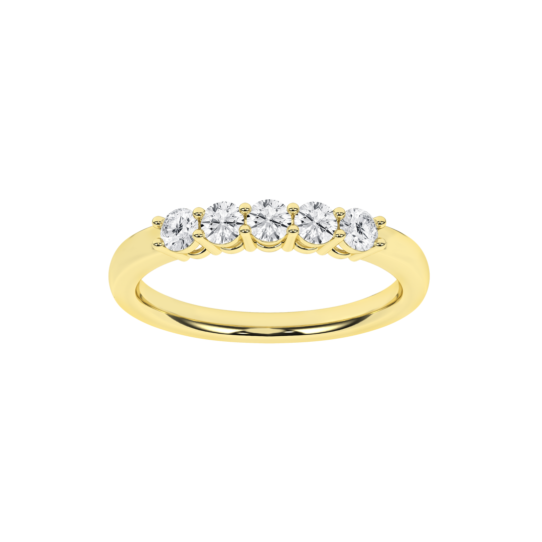 5 Stone Band (Round) in 14K Yellow Gold – Silvadi Jewelry Aurora CO