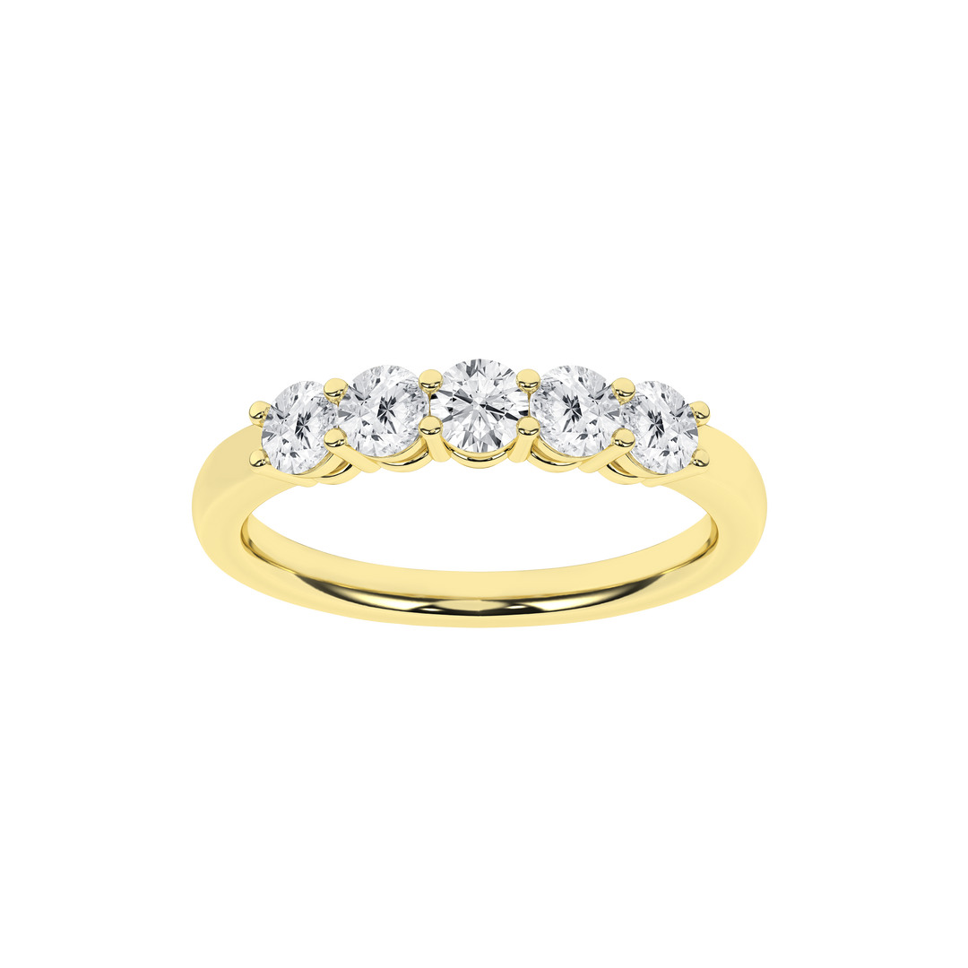 5 Stone Band (Round) in 14K Yellow Gold – Silvadi Jewelry Aurora CO