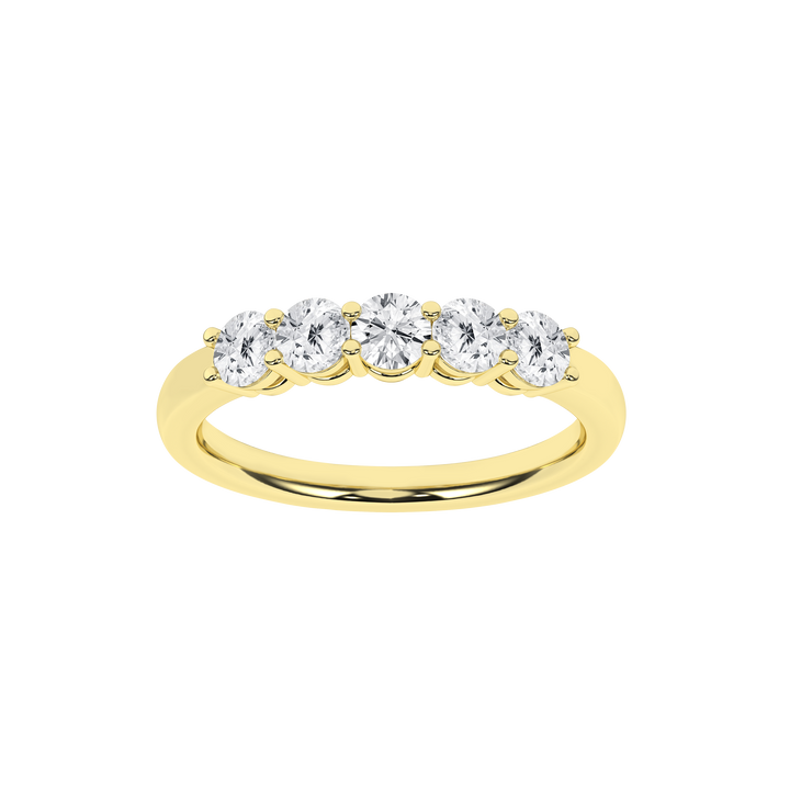 5 Stone Band (Round) in 14K Yellow Gold – Silvadi Jewelry Aurora CO