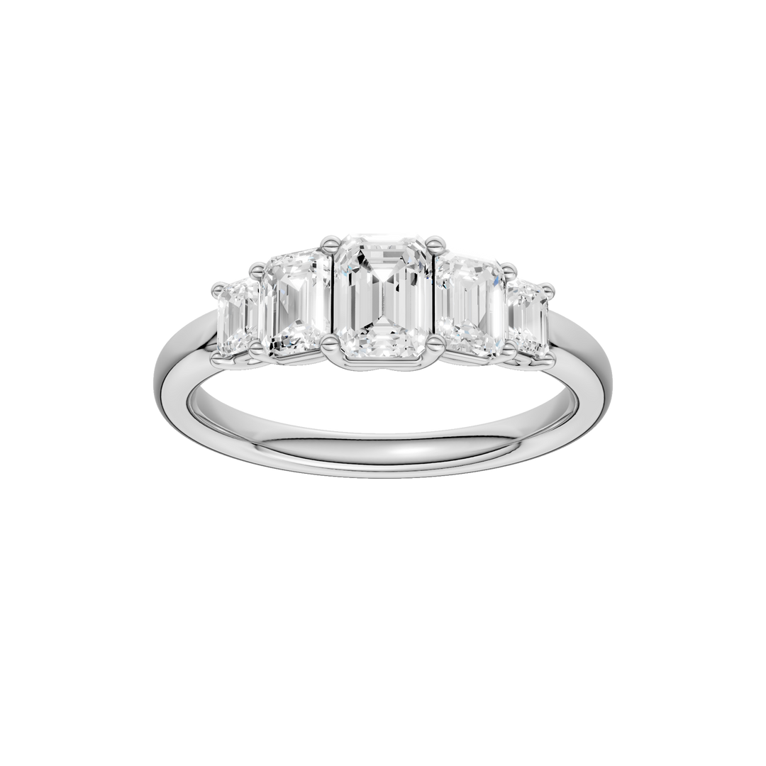 5 - Stone Graduated Band (Emerald) in 14K White Gold – Silvadi Jewelry Aurora CO