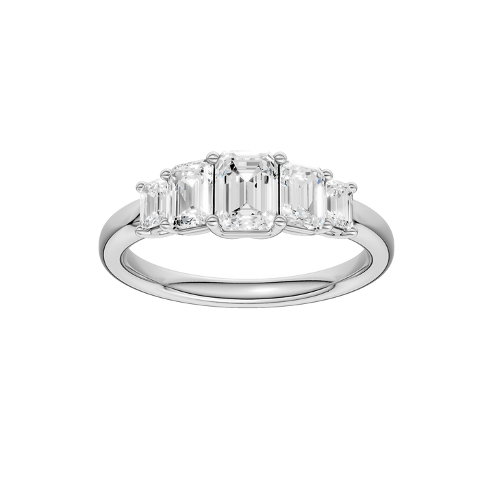 5 - Stone Graduated Band (Emerald) in 14K White Gold – Silvadi Jewelry Aurora CO