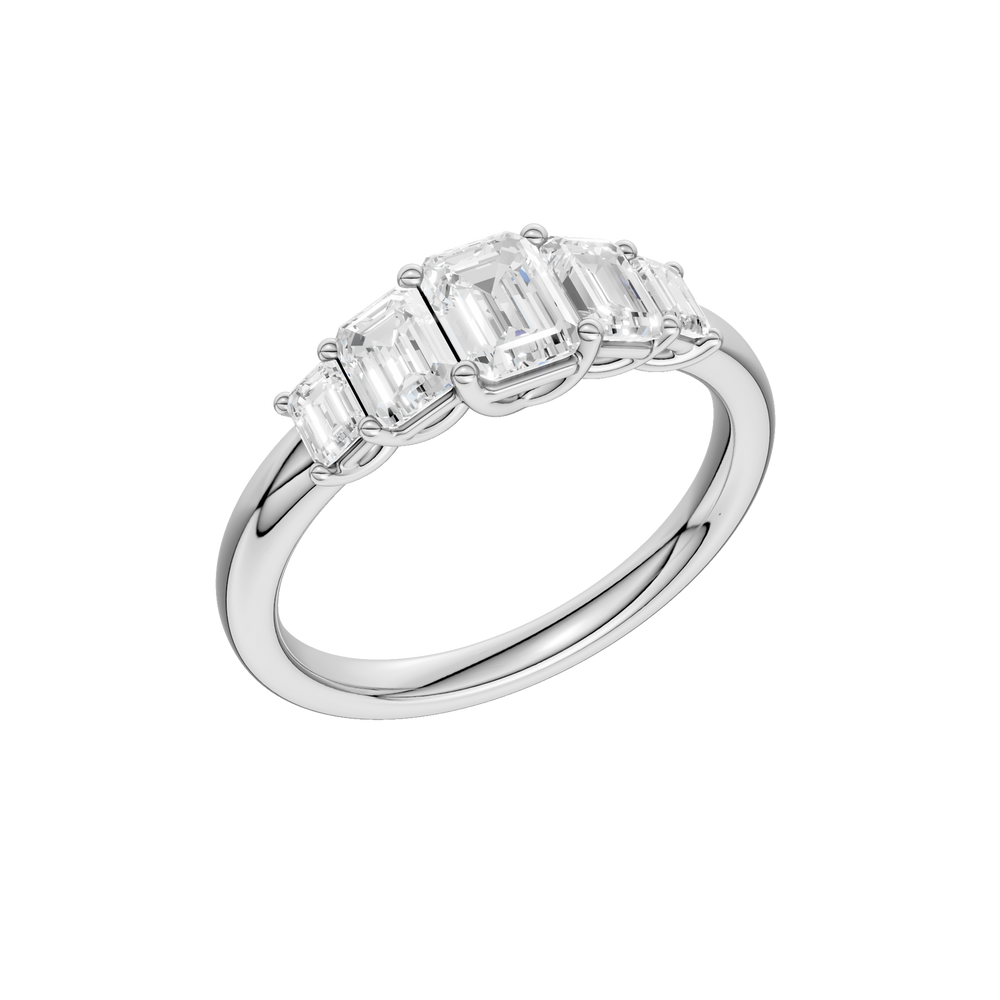 5 - Stone Graduated Band (Emerald) in 14K White Gold – Silvadi Jewelry Aurora CO