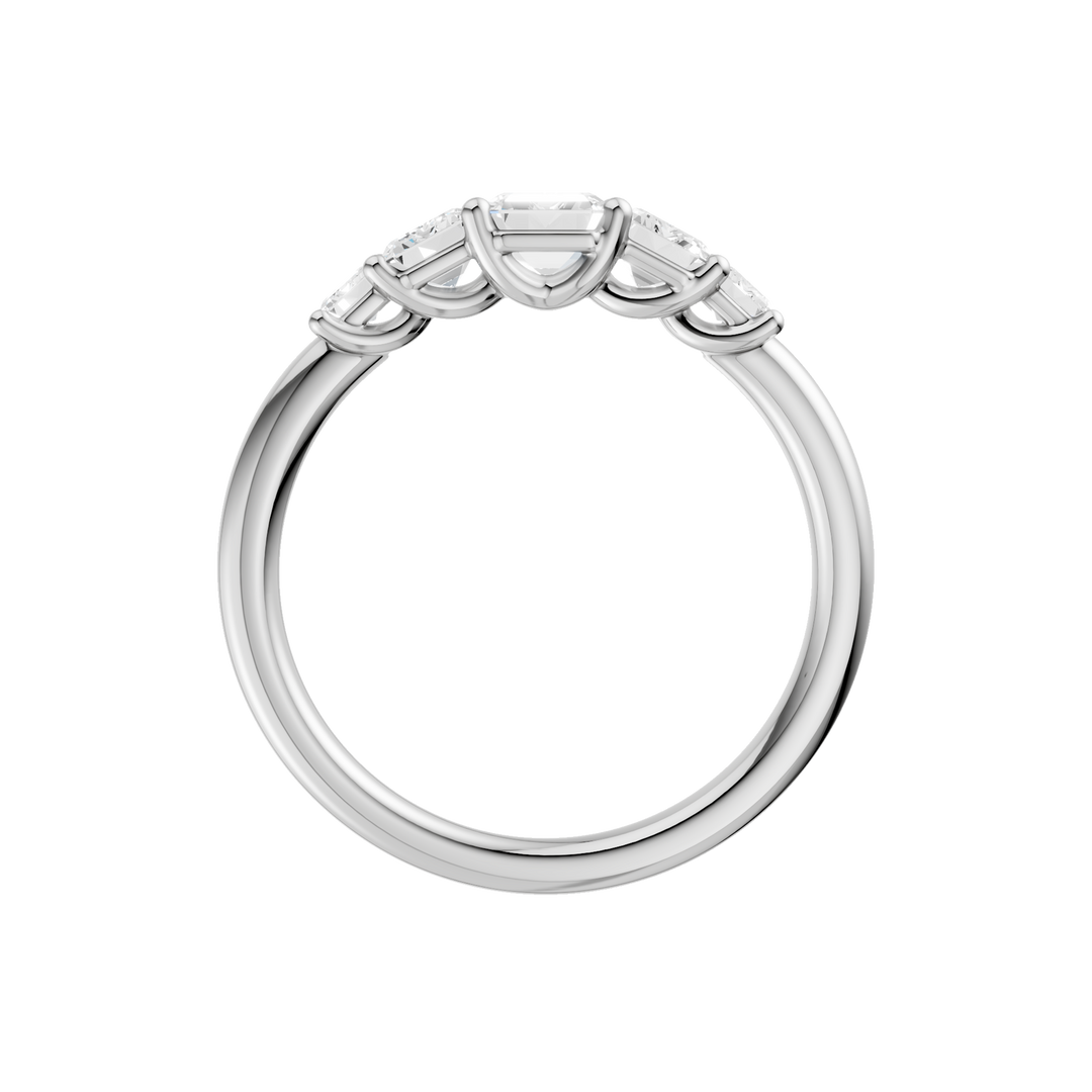 5 - Stone Graduated Band (Emerald) in 14K White Gold – Silvadi Jewelry Aurora CO