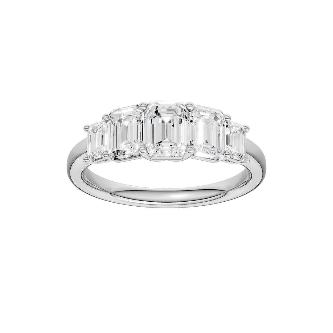 5 - Stone Graduated Band (Emerald) in 14K White Gold – Silvadi Jewelry Aurora CO