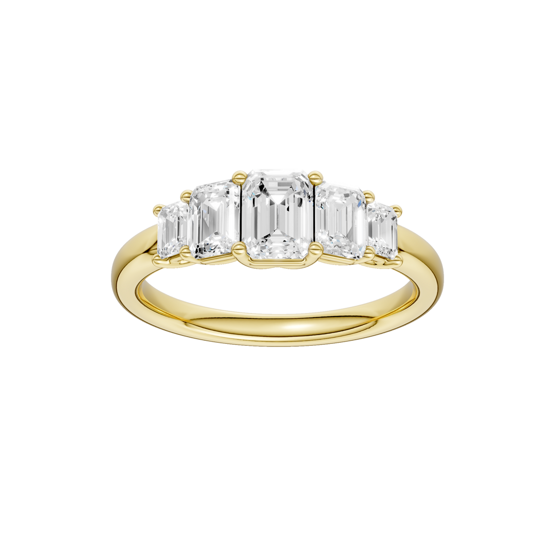 5 - Stone Graduated Band (Emerald) in 14K Yellow Gold – Silvadi Jewelry Aurora CO