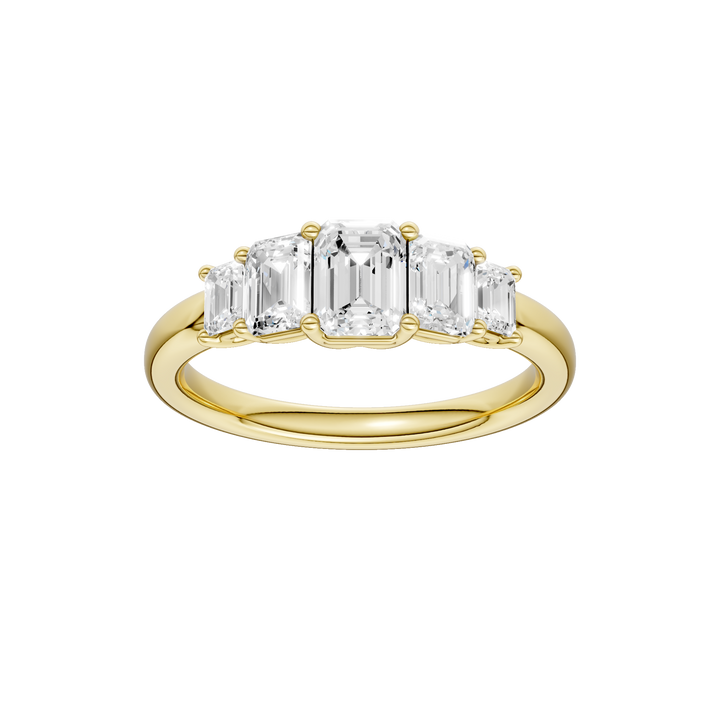 5 - Stone Graduated Band (Emerald) in 14K Yellow Gold – Silvadi Jewelry Aurora CO