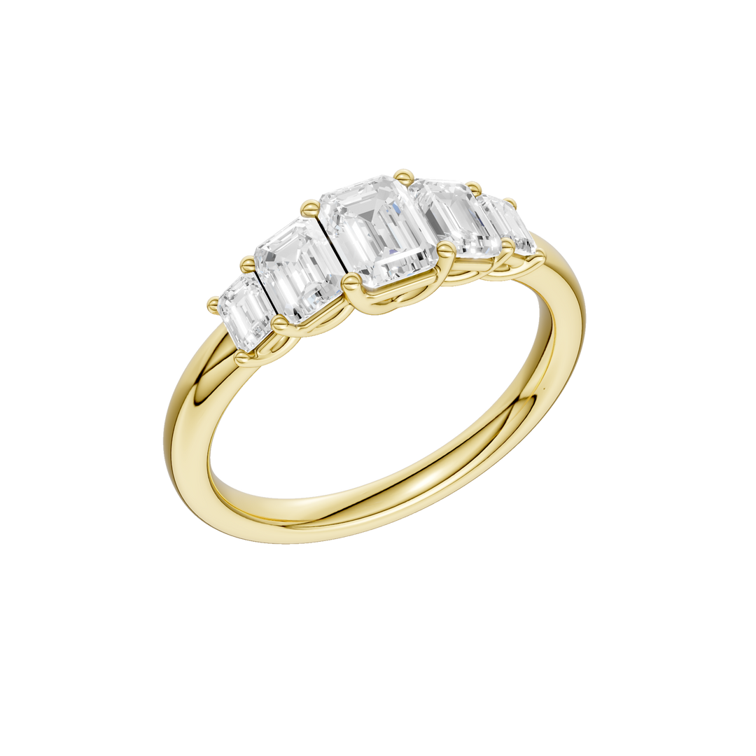 5 - Stone Graduated Band (Emerald) in 14K Yellow Gold – Silvadi Jewelry Aurora CO