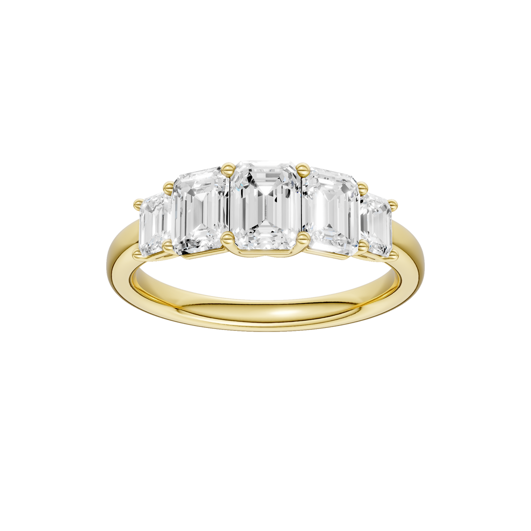 5 - Stone Graduated Band (Emerald) in 14K Yellow Gold – Silvadi Jewelry Aurora CO