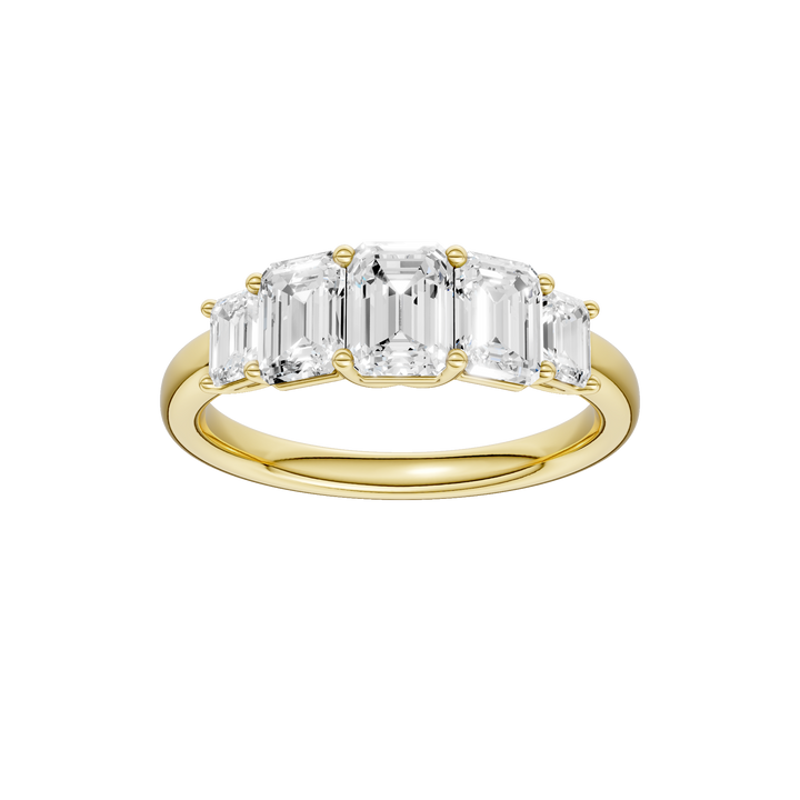 5 - Stone Graduated Band (Emerald) in 14K Yellow Gold – Silvadi Jewelry Aurora CO