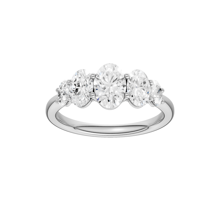 5 - Stone Graduated Band (Oval) in 14K White Gold – Silvadi Jewelry Aurora CO