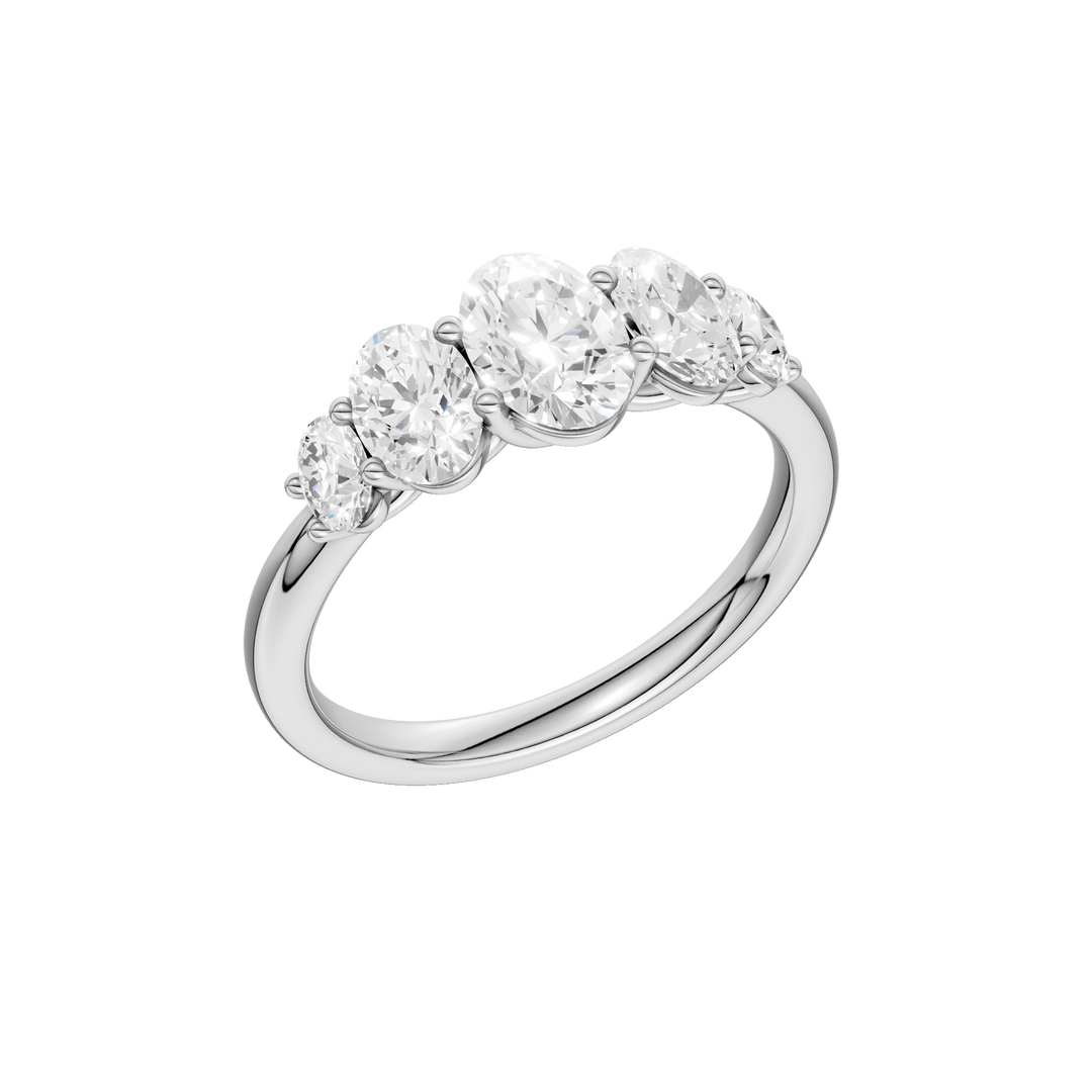 5 - Stone Graduated Band (Oval) in 14K White Gold – Silvadi Jewelry Aurora CO