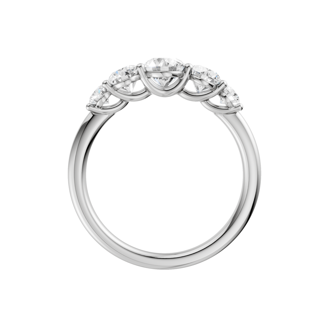 5 - Stone Graduated Band (Oval) in 14K White Gold – Silvadi Jewelry Aurora CO