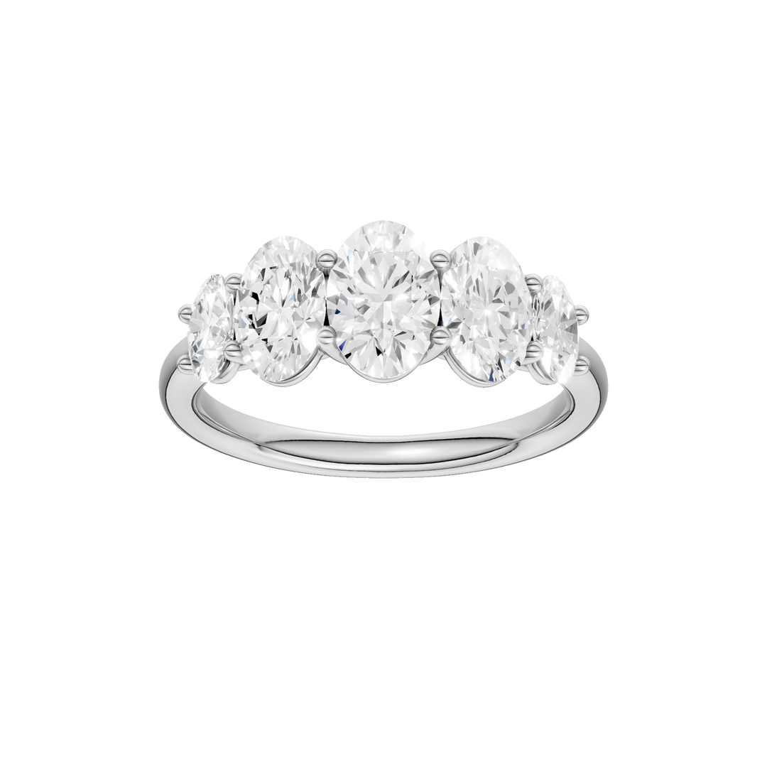 5 - Stone Graduated Band (Oval) in 14K White Gold – Silvadi Jewelry Aurora CO