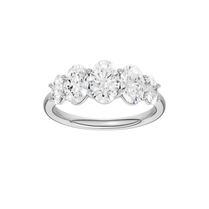 5 - Stone Graduated Band (Oval) in 14K White Gold – Silvadi Jewelry Aurora CO