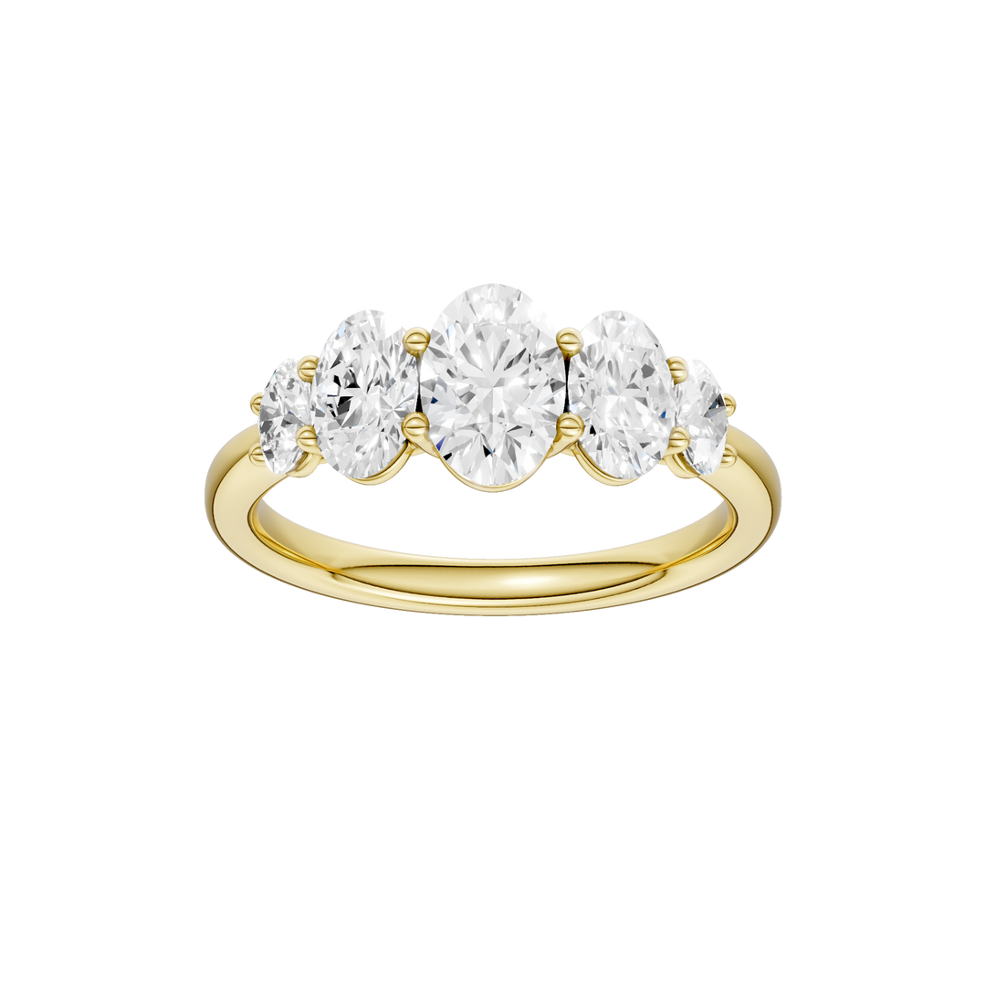 5 - Stone Graduated Band (Oval) in 14K Yellow Gold – Silvadi Jewelry Aurora CO