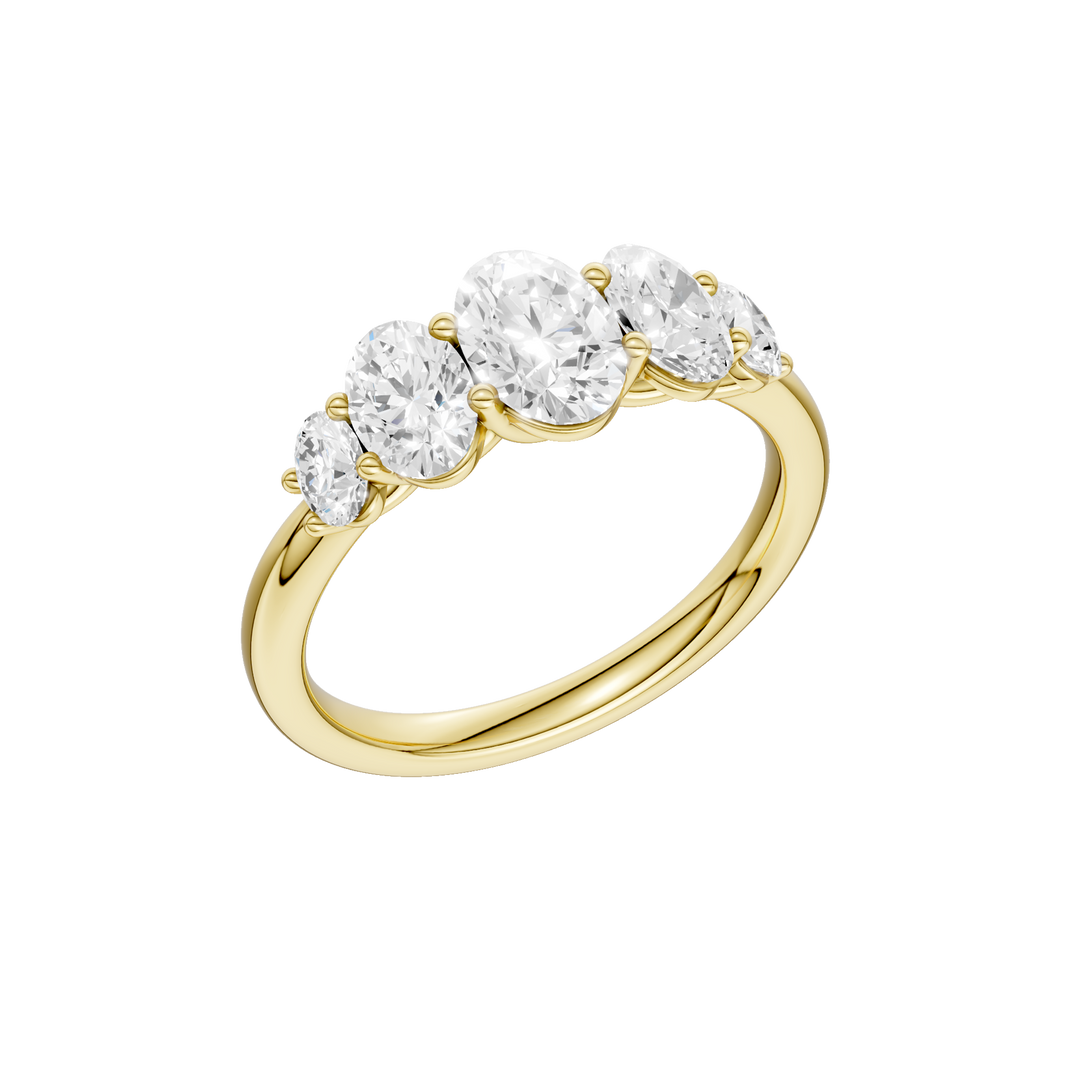 5 - Stone Graduated Band (Oval) in 14K Yellow Gold – Silvadi Jewelry Aurora CO