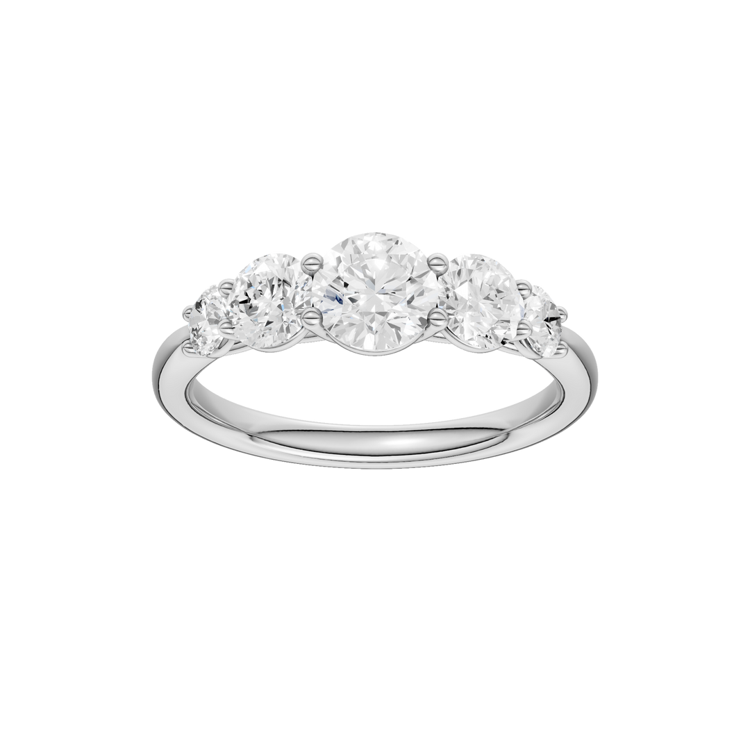 5 - Stone Graduated Band (Round) in 14K White Gold – Silvadi Jewelry Aurora CO
