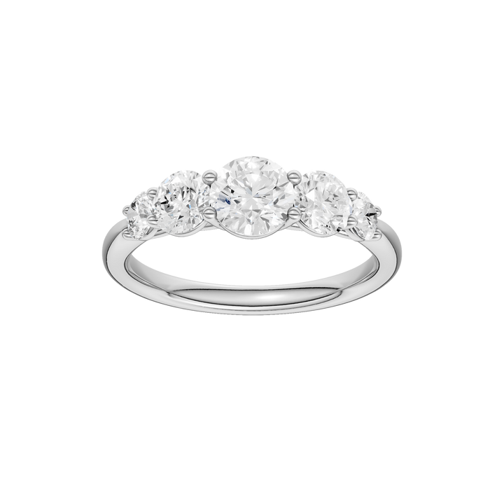 5 - Stone Graduated Band (Round) in 14K White Gold – Silvadi Jewelry Aurora CO