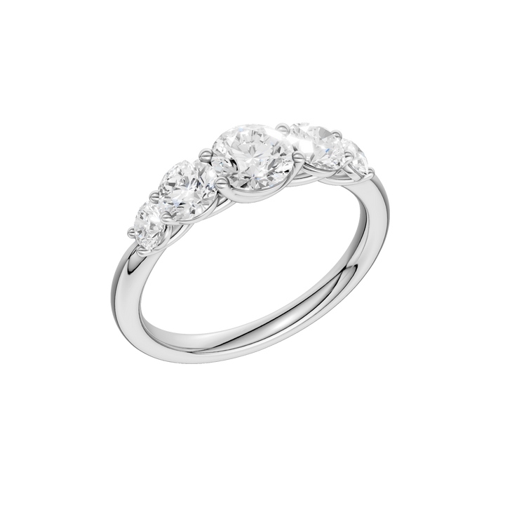 5 - Stone Graduated Band (Round) in 14K White Gold – Silvadi Jewelry Aurora CO