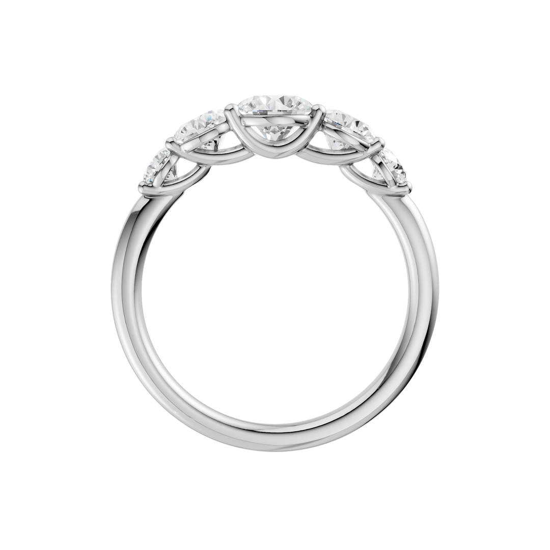 5 - Stone Graduated Band (Round) in 14K White Gold – Silvadi Jewelry Aurora CO