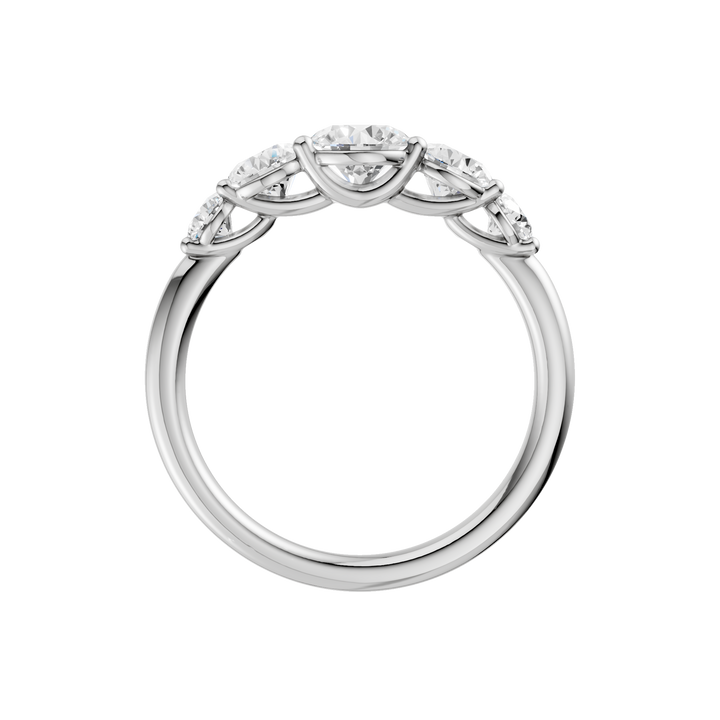 5 - Stone Graduated Band (Round) in 14K White Gold – Silvadi Jewelry Aurora CO