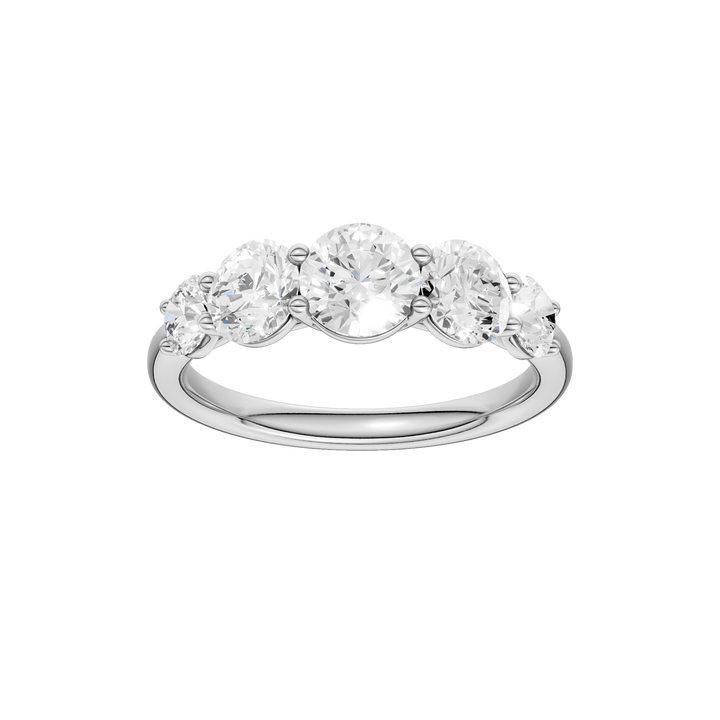 5 - Stone Graduated Band (Round) in 14K White Gold – Silvadi Jewelry Aurora CO