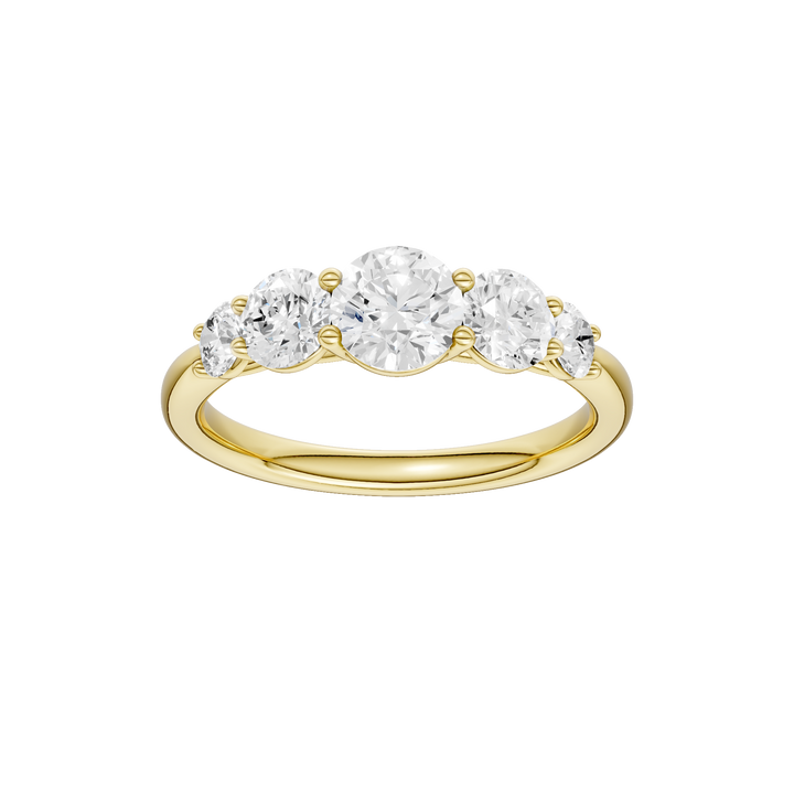 5 - Stone Graduated Band (Round) in 14K Yellow Gold – Silvadi Jewelry Aurora CO