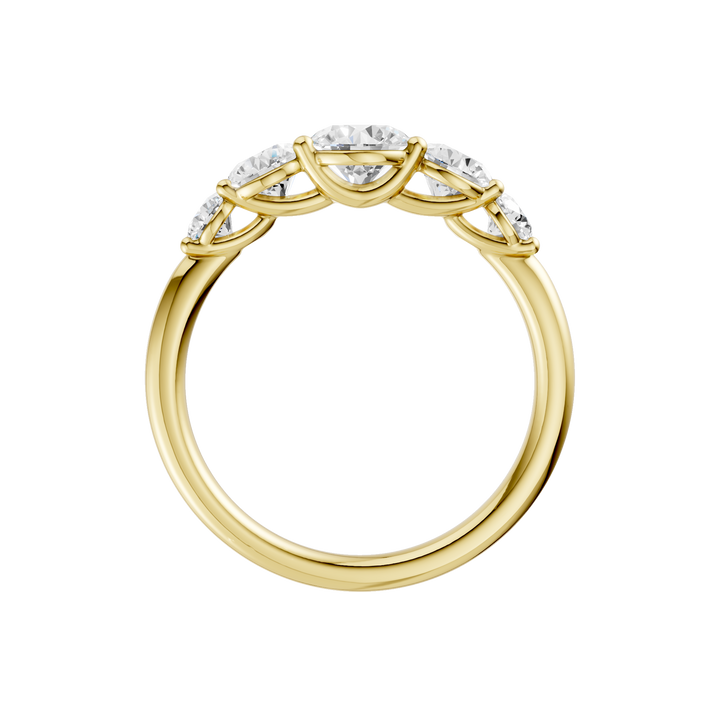 5 - Stone Graduated Band (Round) in 14K Yellow Gold – Silvadi Jewelry Aurora CO