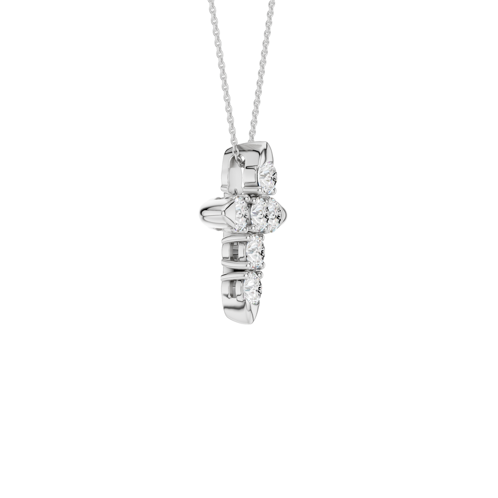 6-Stone Cross Pendant (Round) in 14K White Gold – Silvadi Jewelry Aurora CO