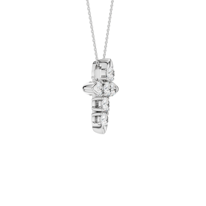 6-Stone Cross Pendant (Round) in 14K White Gold – Silvadi Jewelry Aurora CO