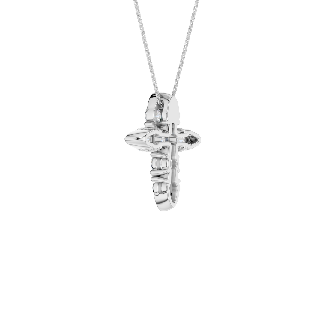 6-Stone Cross Pendant (Round) in 14K White Gold – Silvadi Jewelry Aurora CO